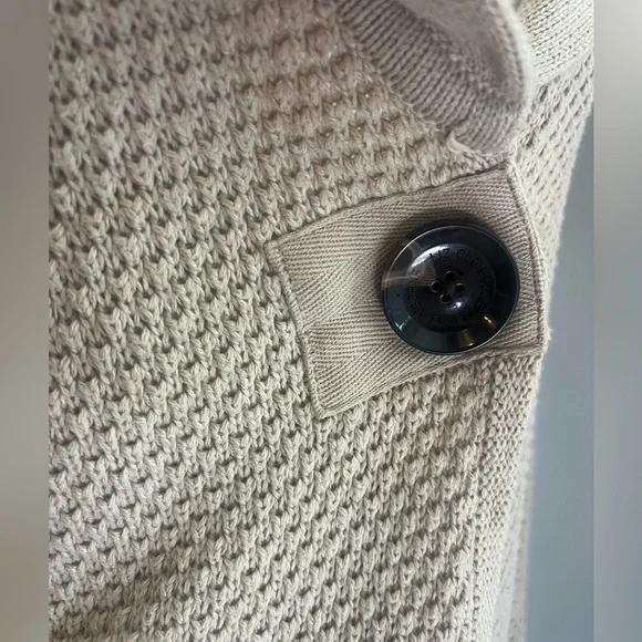 Liz Claiborne KNIT 100% COTTON Tan Women's Cardigan Button clasp closure. - Picture 5 of 9